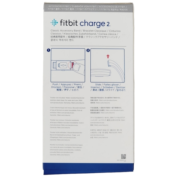 Fitbit Charge 2 Classic Accessory Band Set of 2 Size S/P Colors Black & Purple - Picture 9 of 10